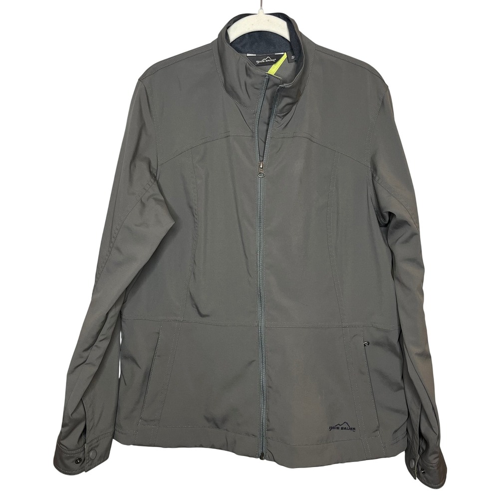 Eddie Bauer Womens XL Gray Full Zip Softshell Lightweight Outdoor Jacket